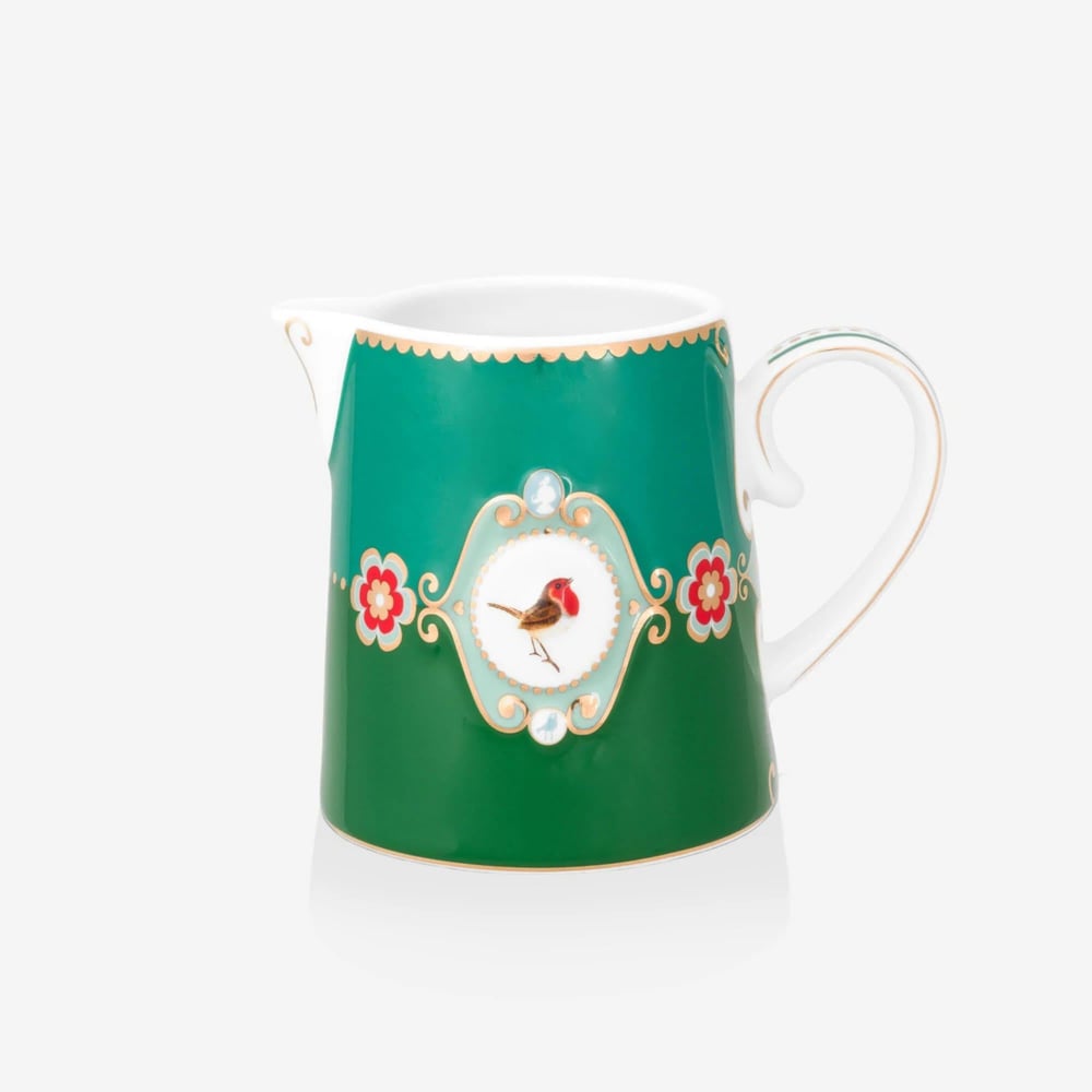 PIP STUDIO Love Birds Yeşil Madalyon Desenli Sütlük 270 ml