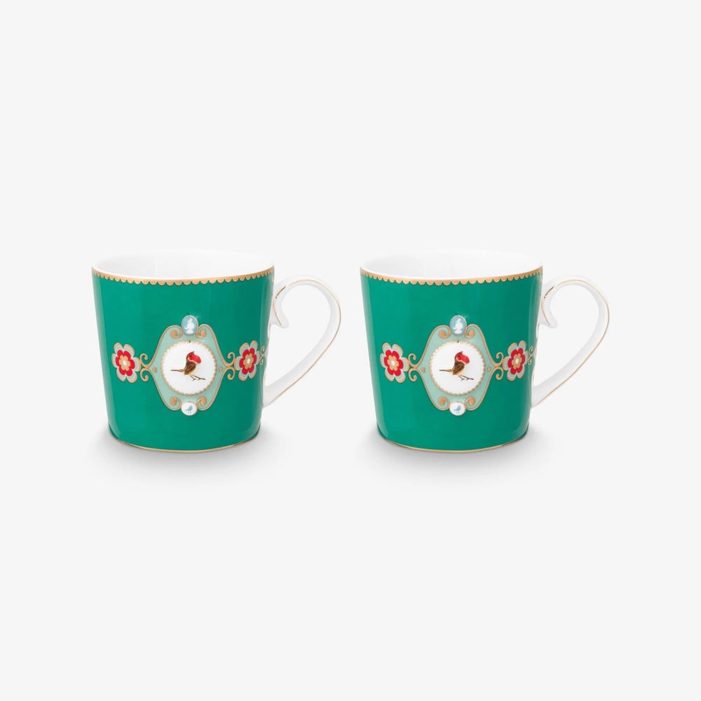 Pip Studio Love Birds Yeşil Porselen Kupa Seti 250 Ml