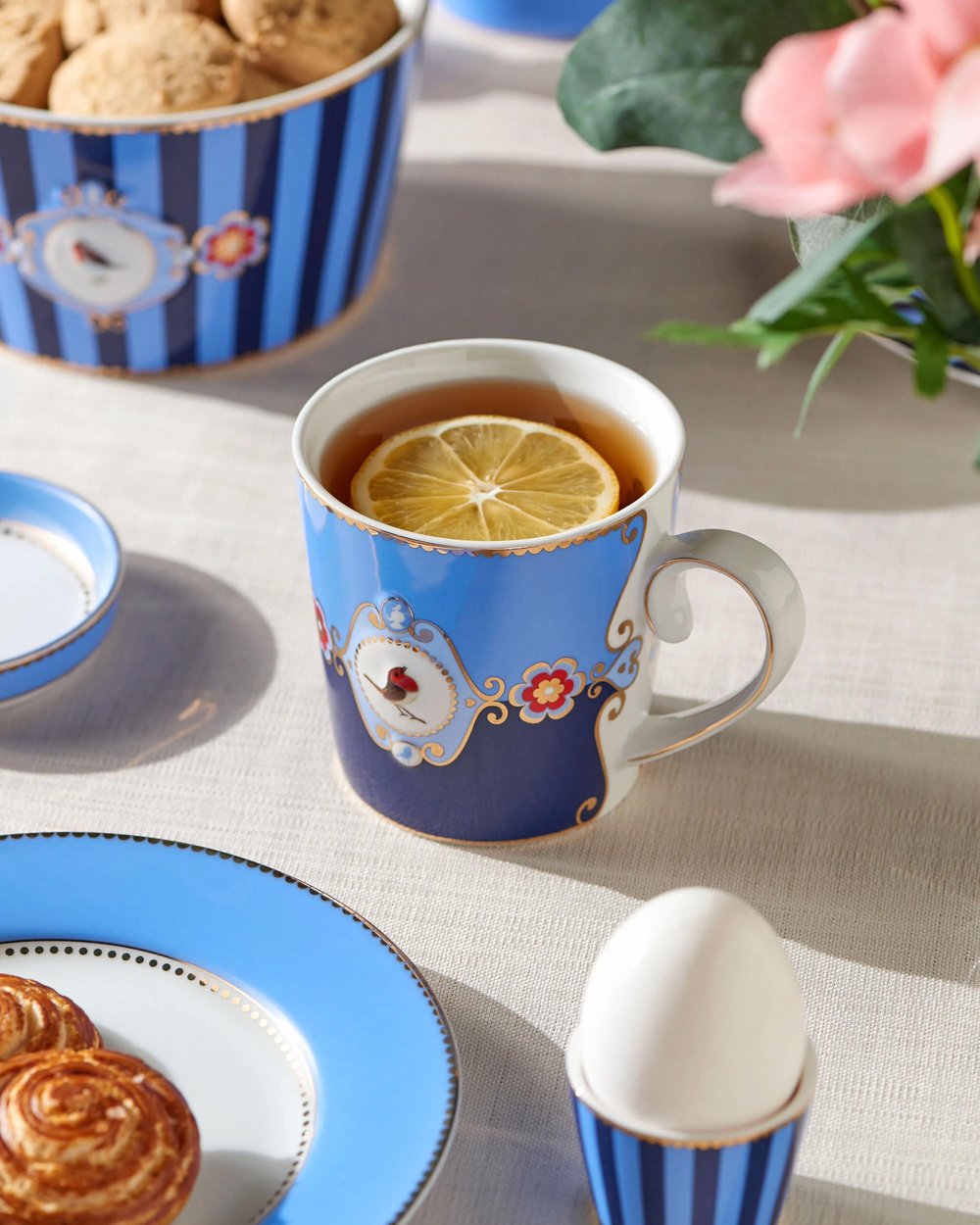Pip Studio Mavi Porselen Kupa 250 Ml Love Birds Collection