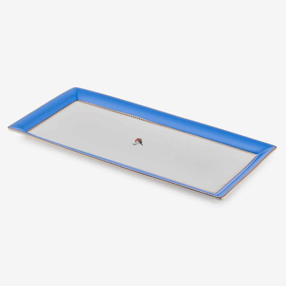 Pip Studio Mavi Porselen Servis Tabağı 33,3X15,5 Cm Love Birds Collection