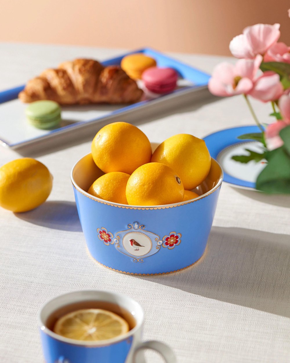 Pip Studio Mavi Porselen Servis Tabağı 33,3X15,5 Cm Love Birds Collection