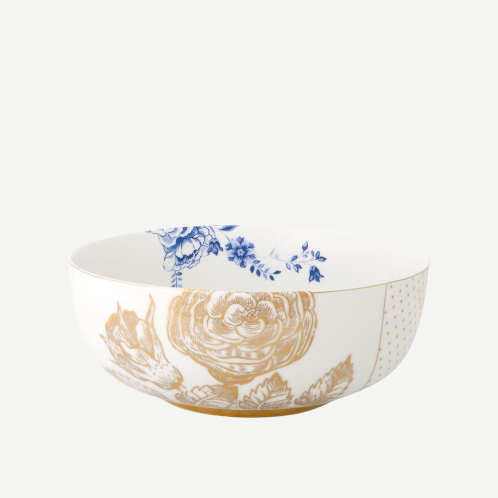 PIP STUDIO ROYAL BEYAZ KASE ALTIN ÇİÇEK DESENLİ 23 CM.