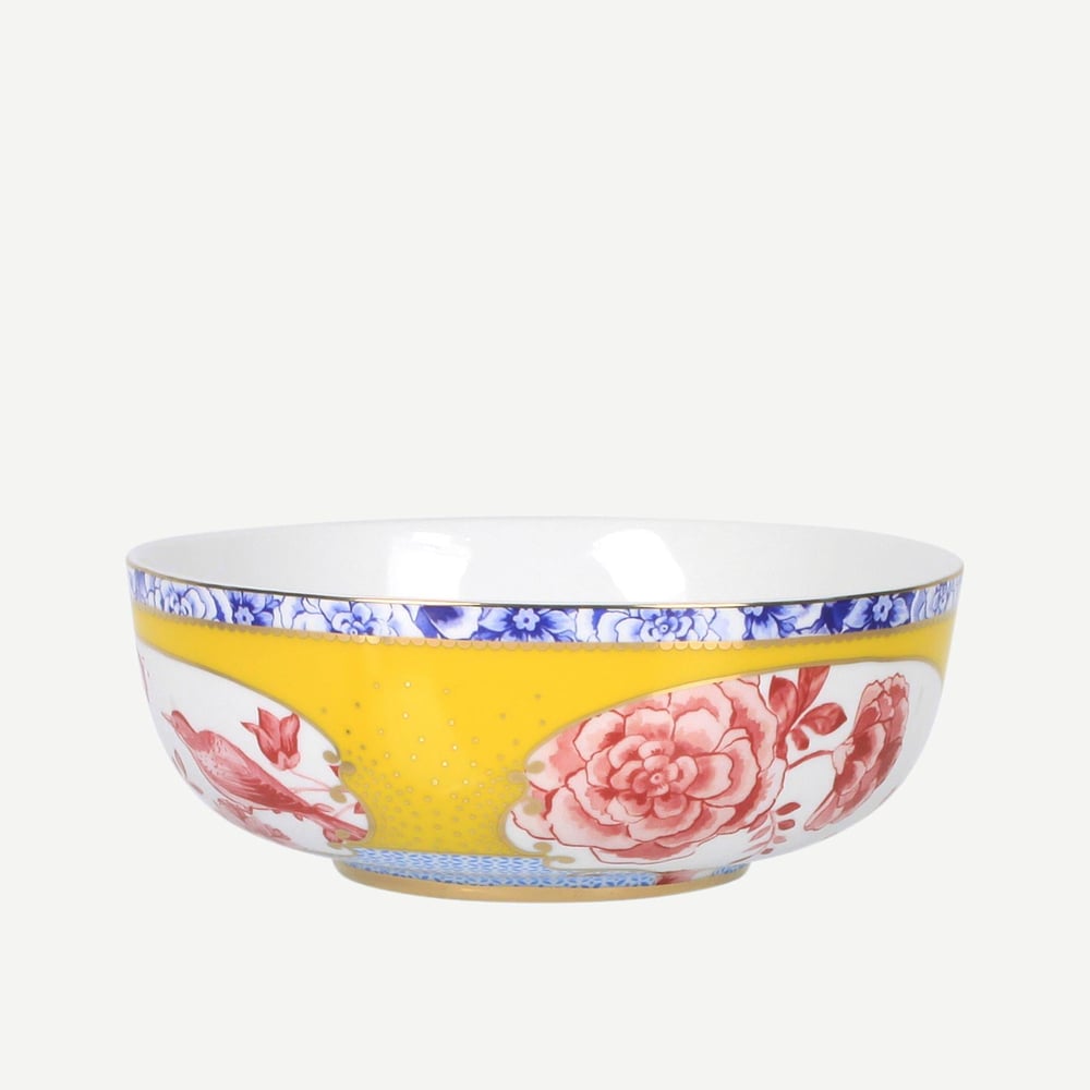 PIP STUDIO ROYAL SARI ÇİÇEK DESENLİ KASE 17 CM.