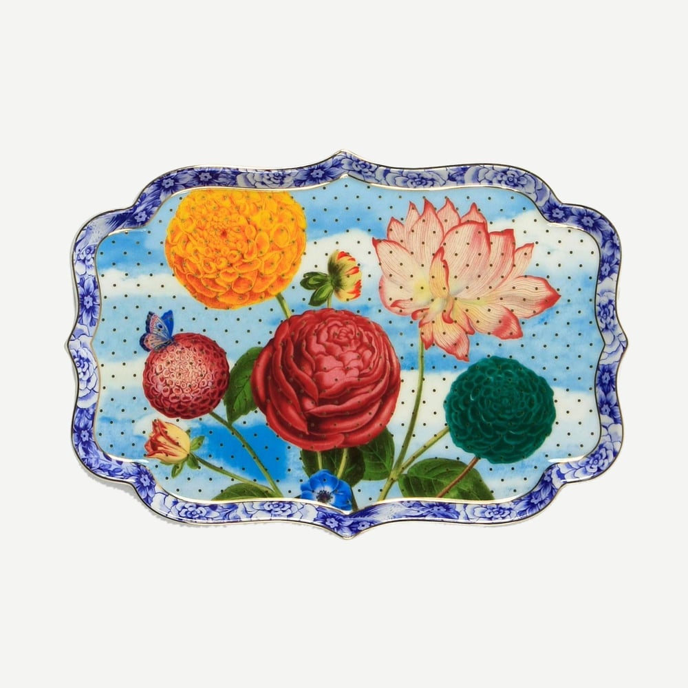 PIP STUDIO Royal Tepsi Mavi Çiçek Desenli 26 cm.