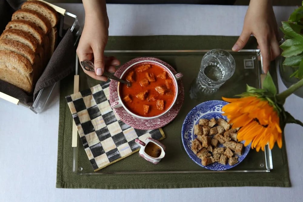 Esra Turan Pirinç Detaylı Büyük Boy Tepsi