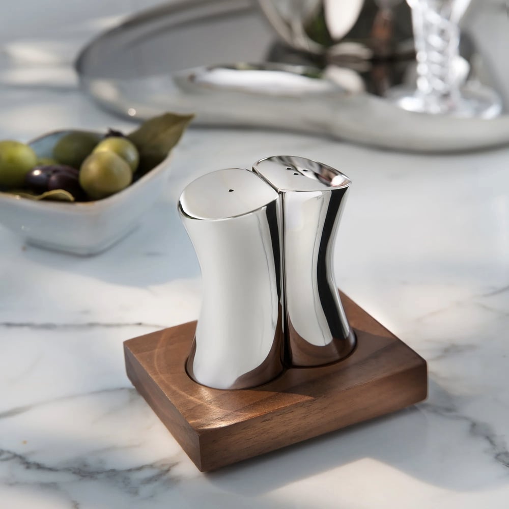 Robert Welch Drıft (br) V Salt & Pepper Shakers Wıth Walnut Base