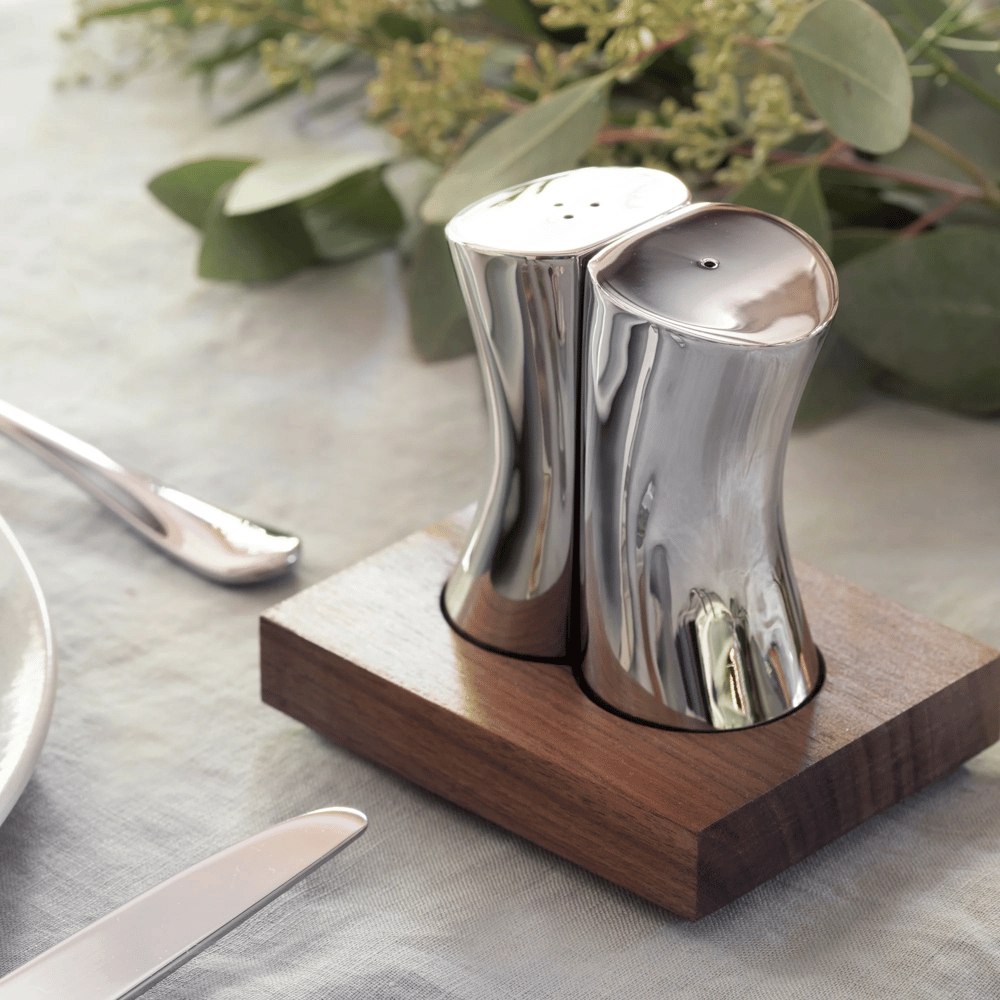 Robert Welch Drıft (br) V Salt & Pepper Shakers Wıth Walnut Base