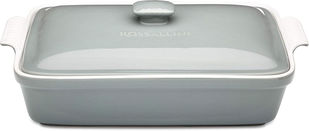 Rossallını Lıfe Buyuk Dıkdortgen Kapaklı Grı Fırın Kabı 38x23x8,5 Cm (4)