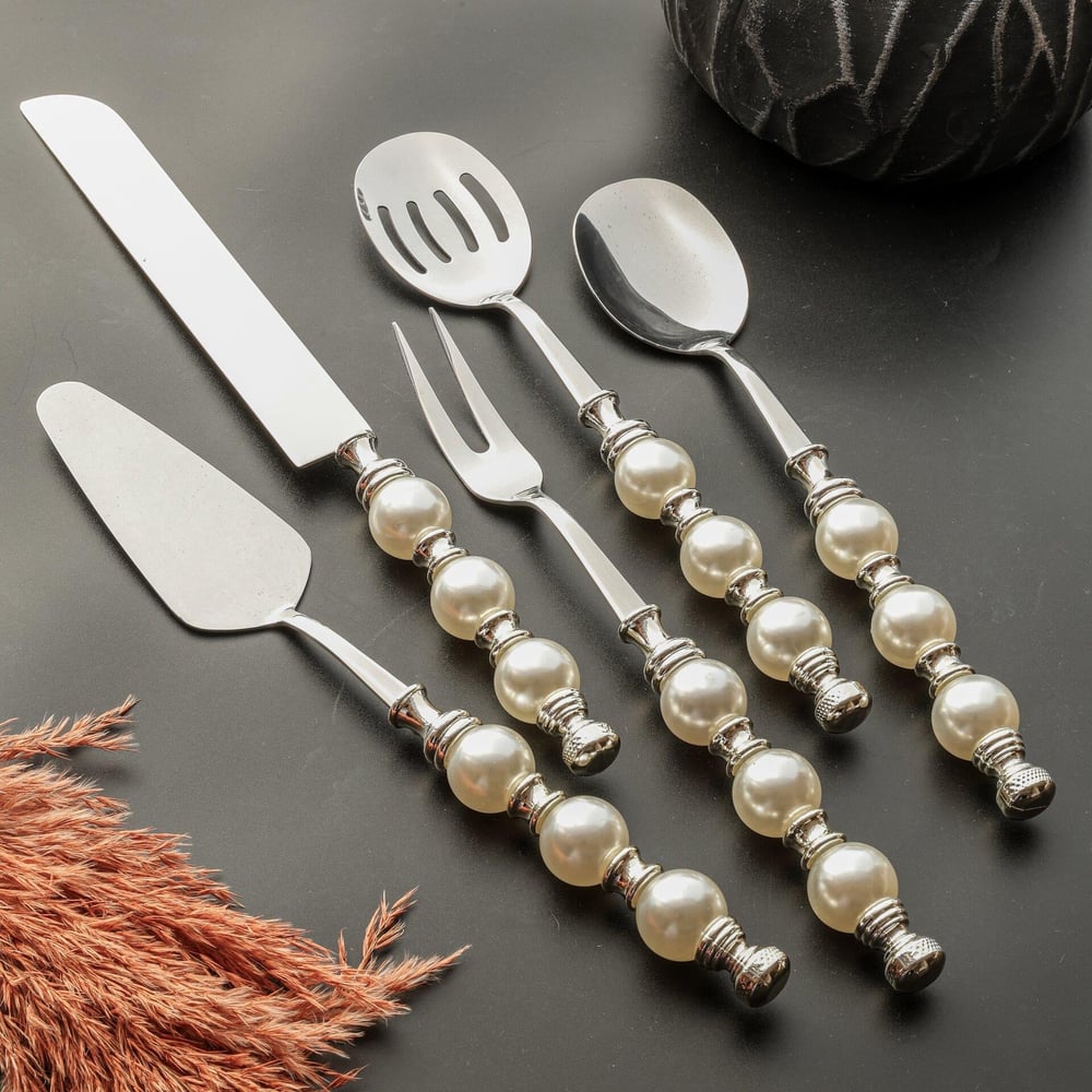 RYK SEDEFLİ 5 PRÇ. SERVİS SETİ GÜMÜŞ