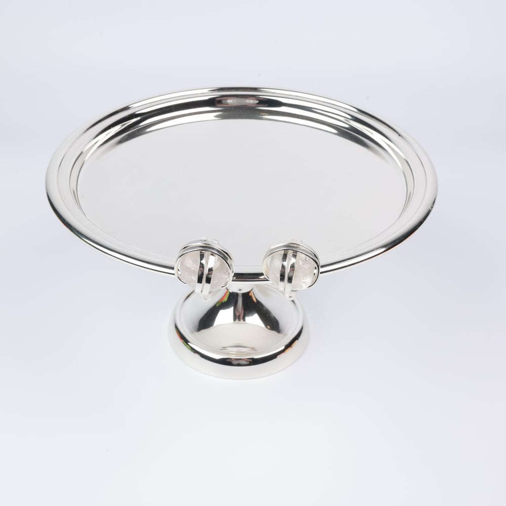 Select Dt Cake Stand 24X14 Cm Beyaz-Siyah Taş