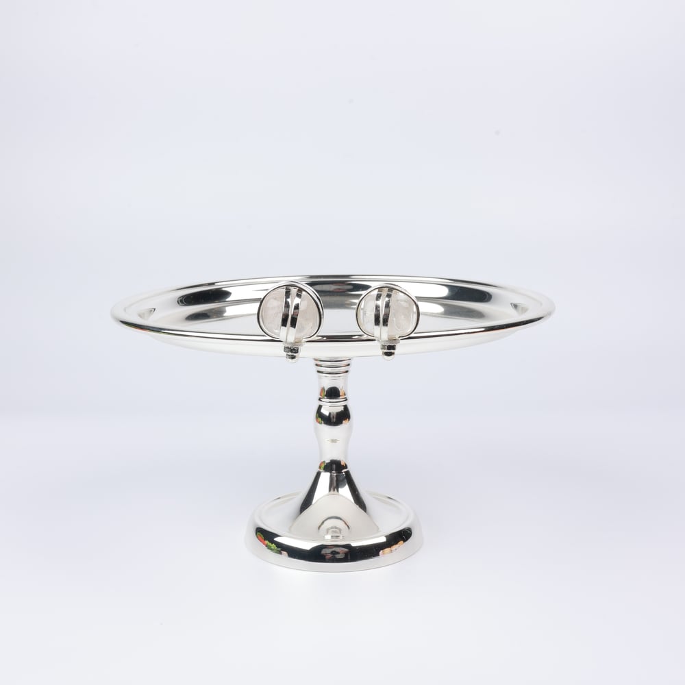Select Dt Cake Stand 24X14 Cm Beyaz-Siyah Taş