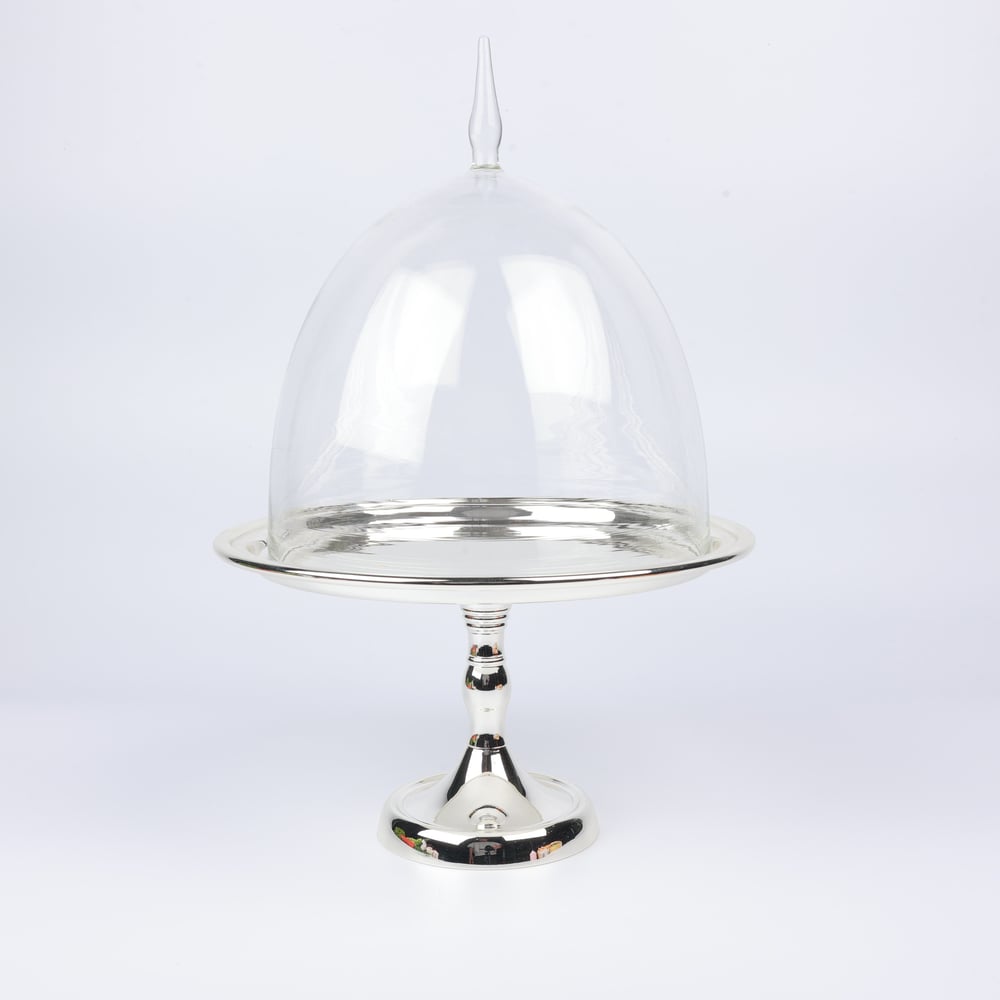 Select Gümüş Cam Kapaklı Ayaklı Pastalık