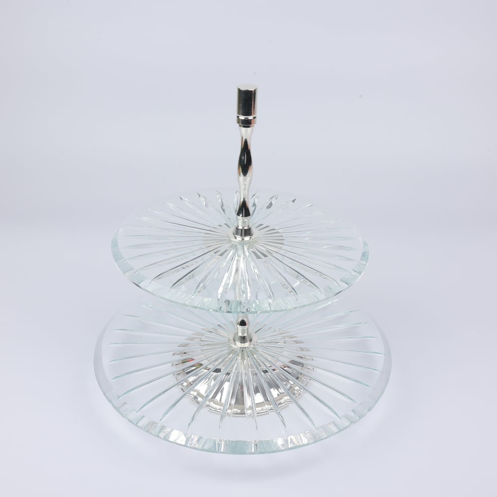 Select Gumus Yuv.2 Katlı Cam Pastalık 20 Cm 25 Cm