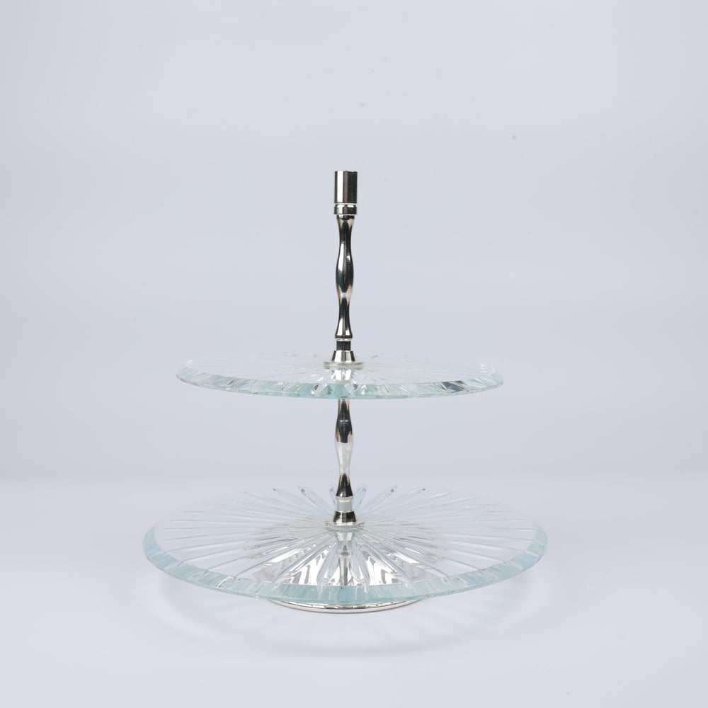 Select Gumus Yuv.2 Katlı Cam Pastalık 20 Cm 25 Cm