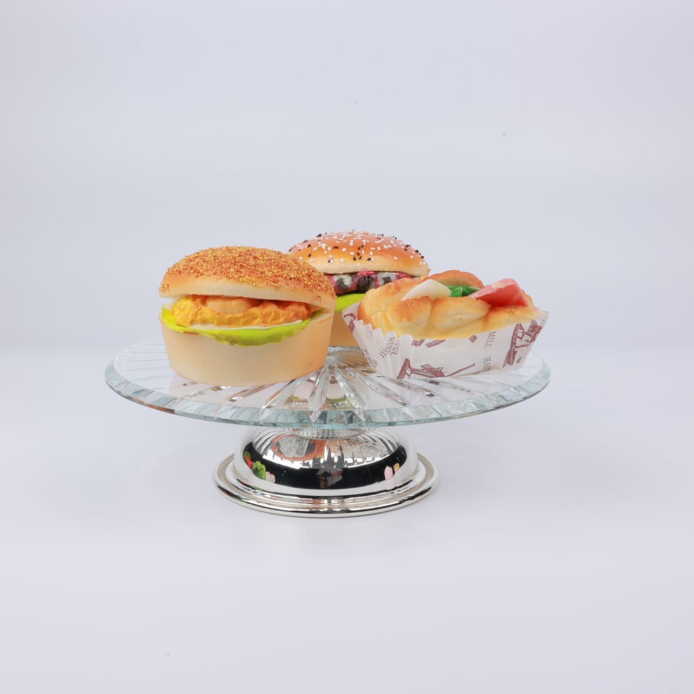 Select Gumus Yuv Ayaklı Cam Servıs 25Cm