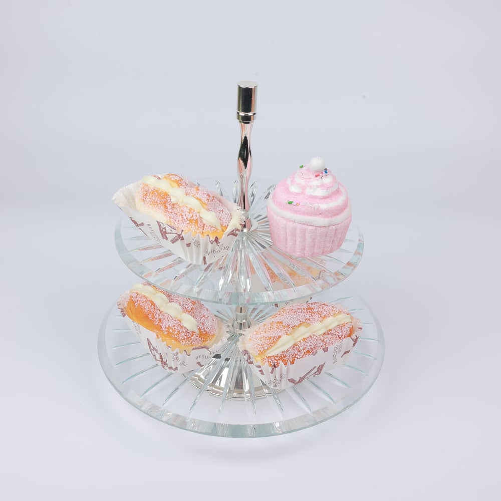 Select Gumus Yuv.2 Katlı Cam Pastalık 20 Cm 25 Cm