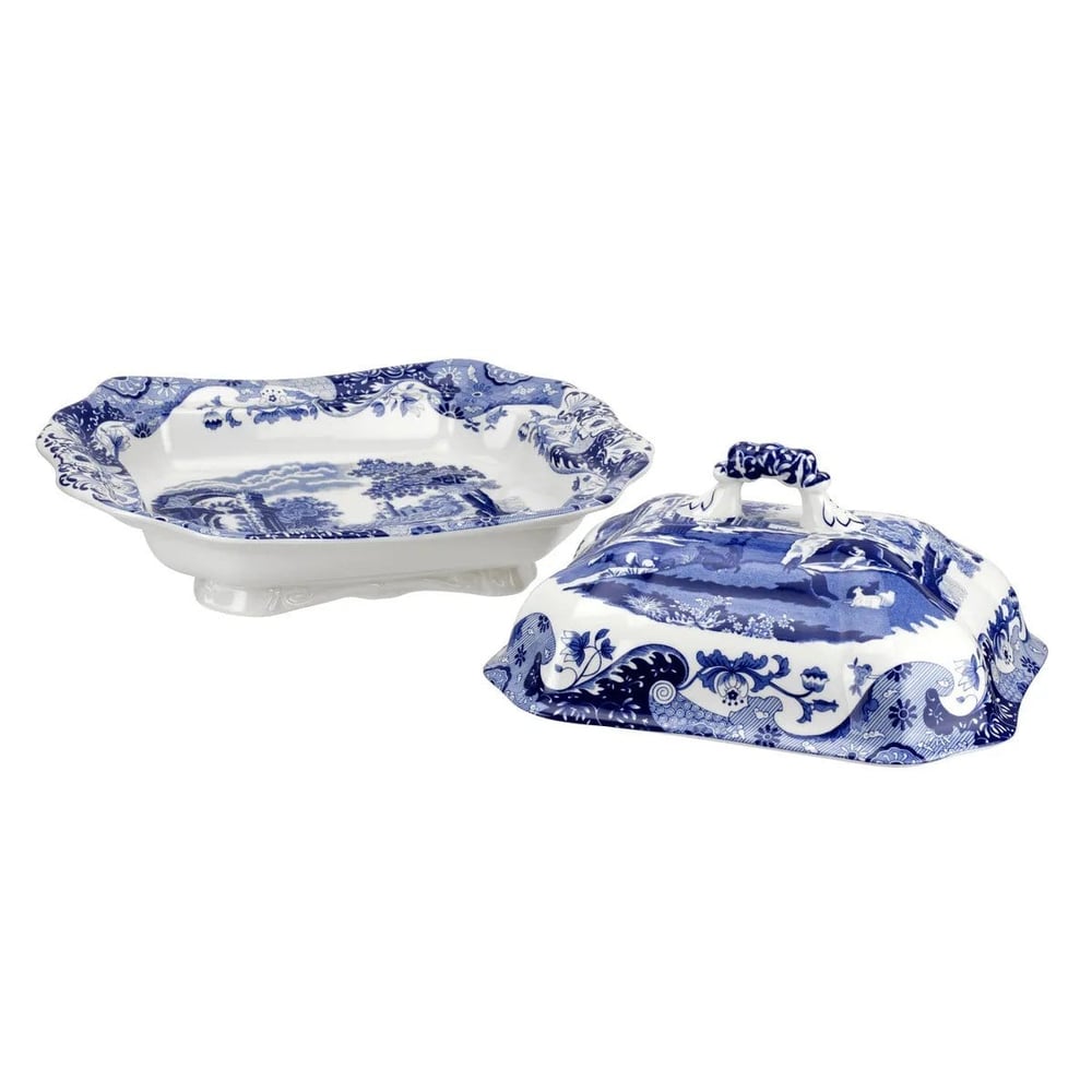 Spode Blue Italıan Kapaklı Sebze Tenceresi 30cm