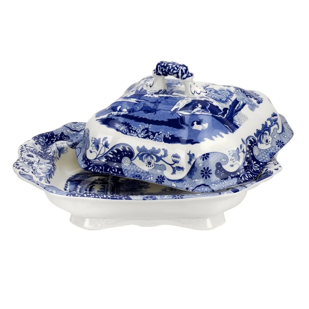 Spode Blue Italıan Kapaklı Sebze Tenceresi 30cm