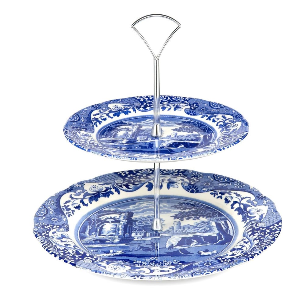 Spode Rw.Blı.5125 Blue Italıan 2 Katlı Kek Standı