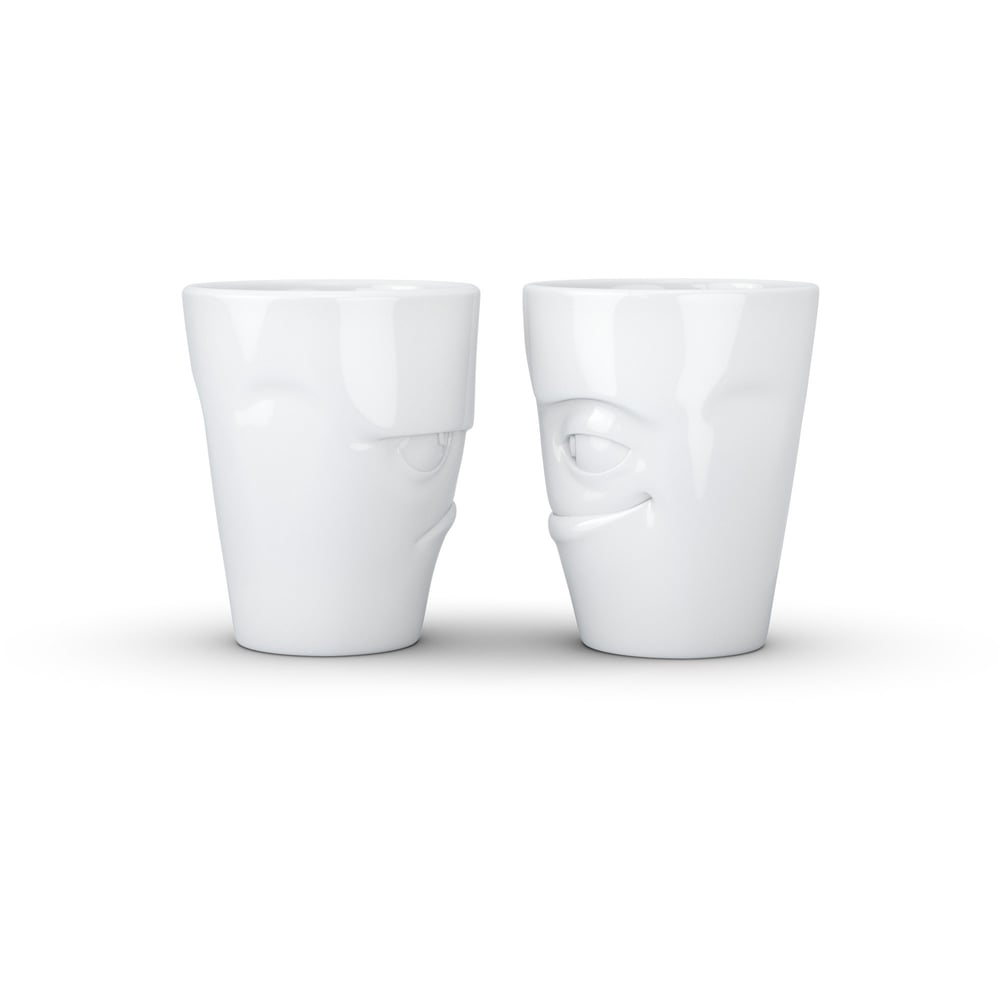 Tassen Grumpy & Impish- Beyaz İkili Bardak Seti, 350 Ml