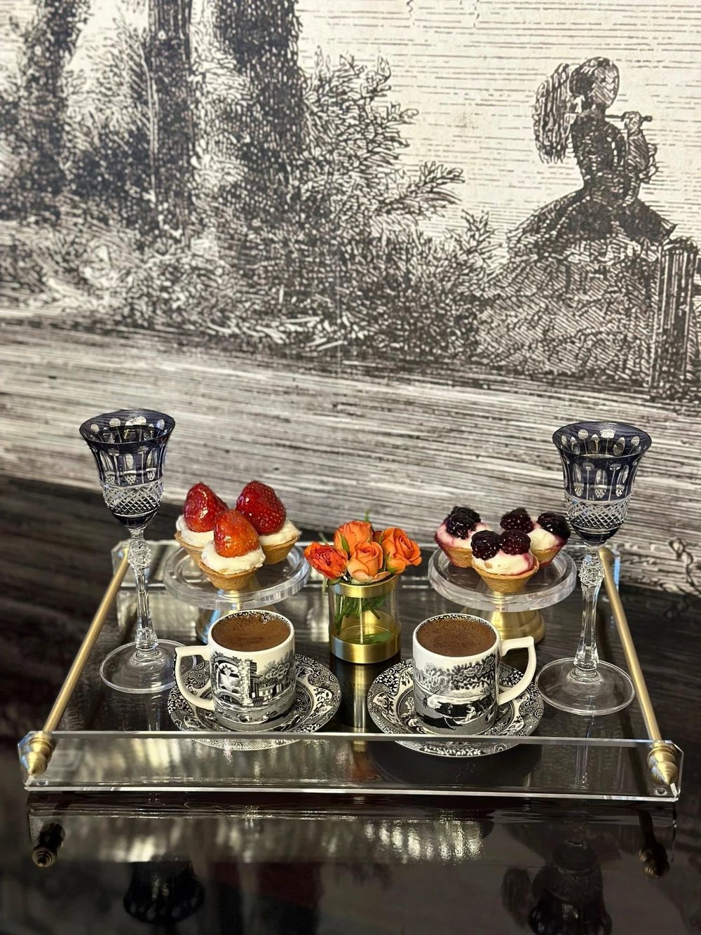 Esra Turan Uzun Pirinç Kulplu Büyük Tepsi