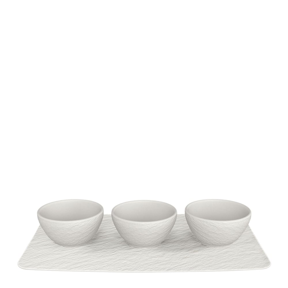 Vb Manufacture Rock Blanc - Dıp Kase Setı, 4 Parca, 8x8x4 Cm