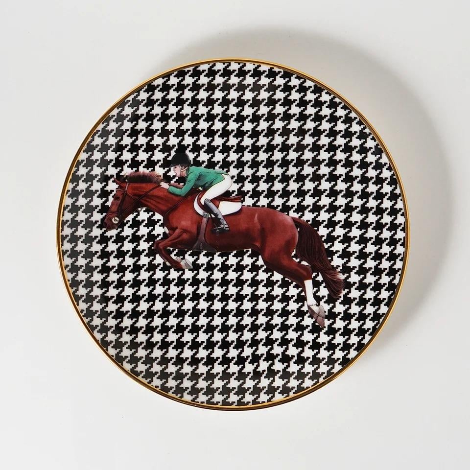 Vitelli Equestrian Yeşil Ceket 20 Cm Porselen Tabak