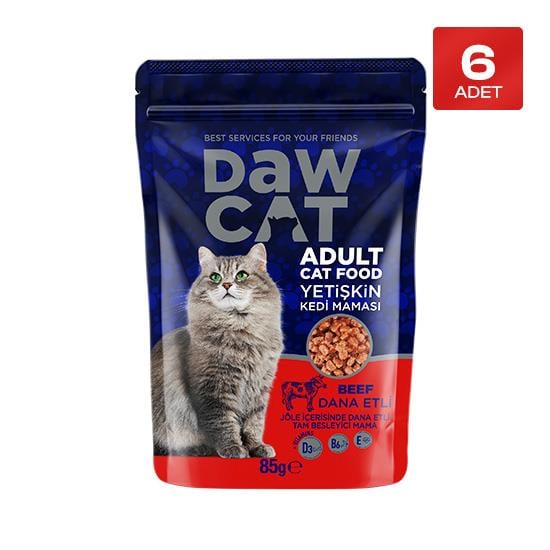 DawCat Kedi Pouch Konserve Dana Etli 85 GR - 6 Adet