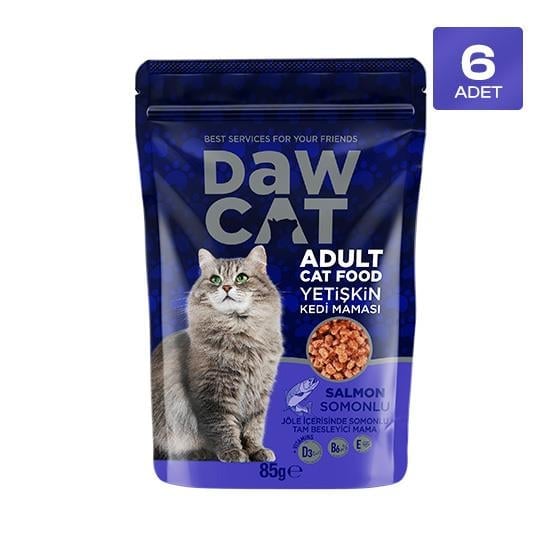 DawCat Kedi Pouch Konserve Somonlu 85 GR - 6 Adet