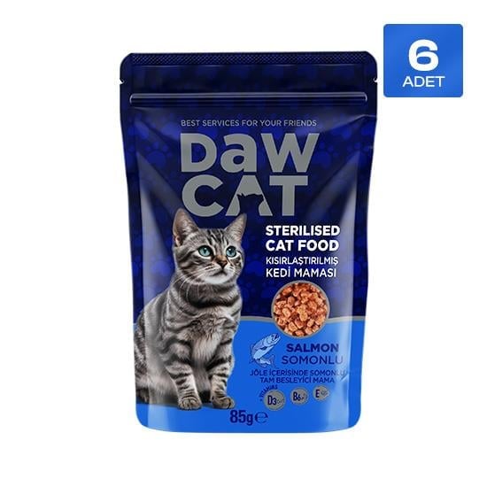 DawCat Kısırlaştırılmış Kedi Pouch Konserve Somonlu 85 GR - 6 Adet