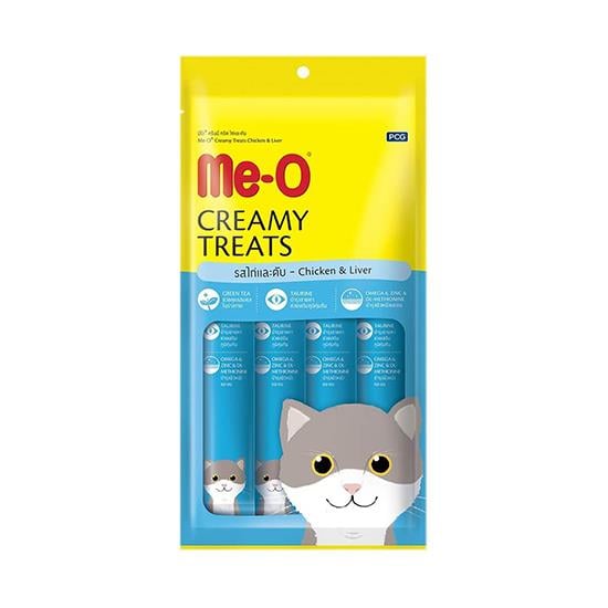 Me-O Creamy Treats Tavuklu ve Ciğerli Sıvı Kedi Ödülü Maması 60 gr
