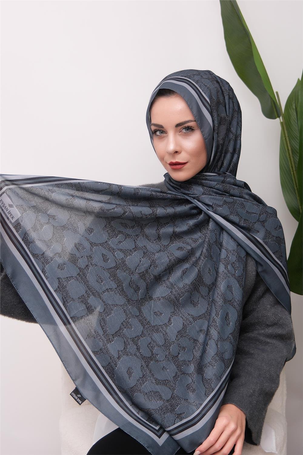Leopar Desenli Dijital Soft Şal