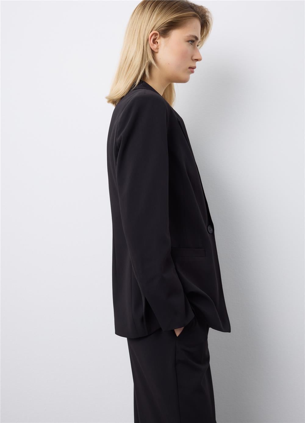 Astarlı Siyah Şık Regular Kalıp Blazer Ceket