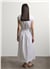 Beyaz Oversize V Yaka Midi Elbise