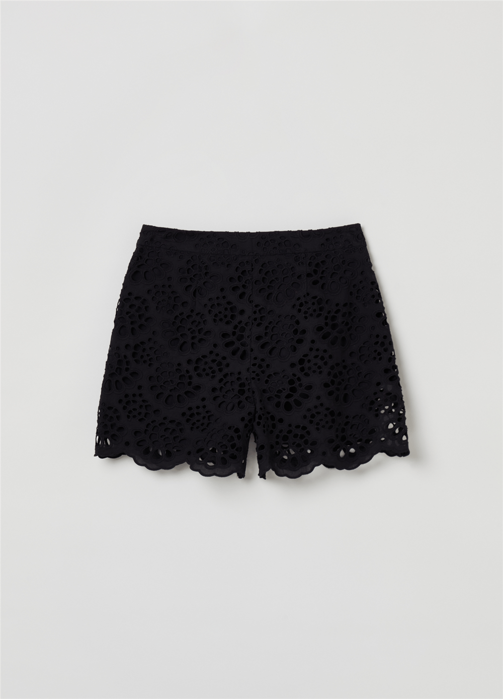 Broderie Anglaise Siyah Şort