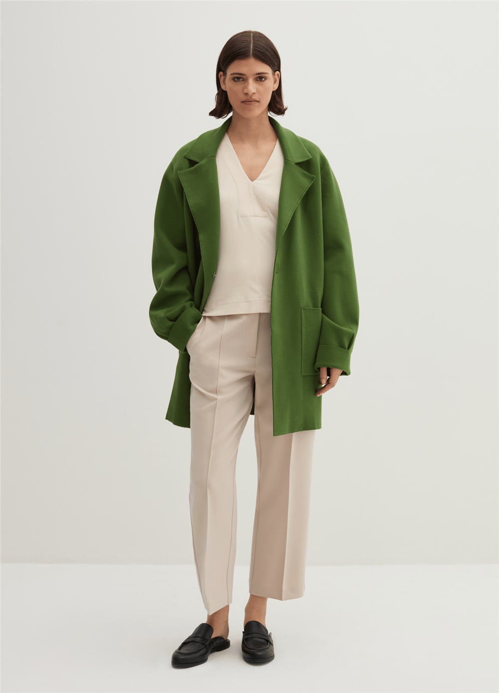 Cepli Oversize Yeşil Kaban