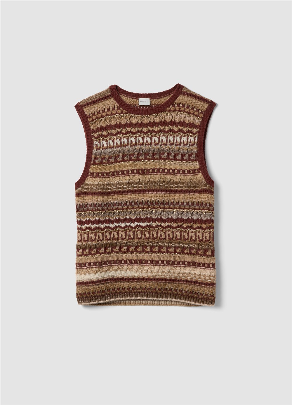 Çok Renkli Jacquard Yün Ve Viskon Karışımlı Regular Fit Üst