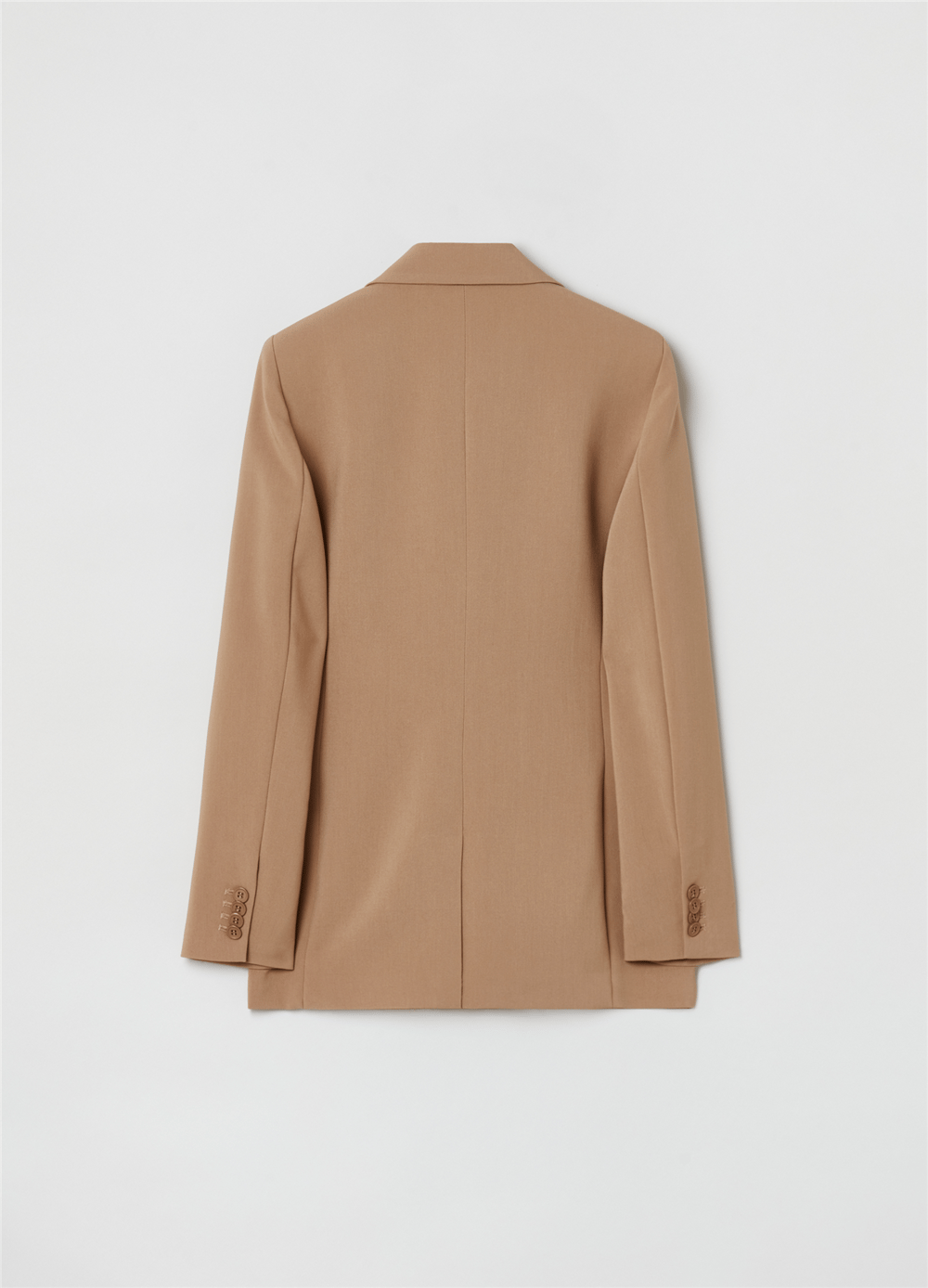 Crêpe Kumaşlı Tek Düğmeli Bej Blazer