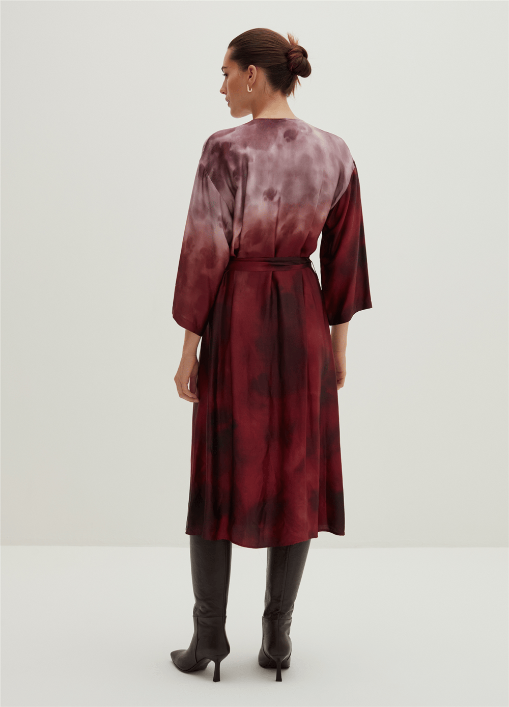 Degrade Desenli Kimono Elbise