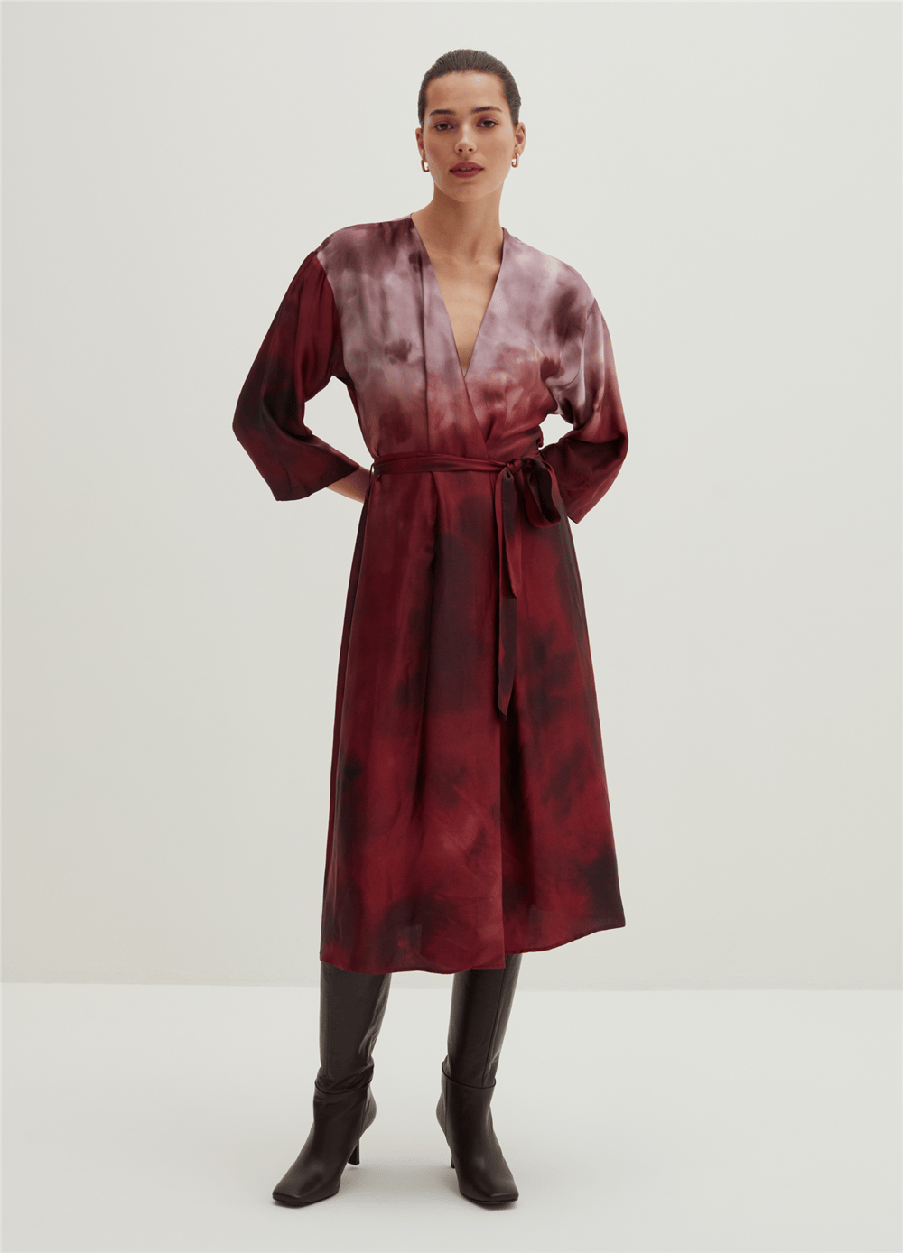 Degrade Desenli Kimono Elbise