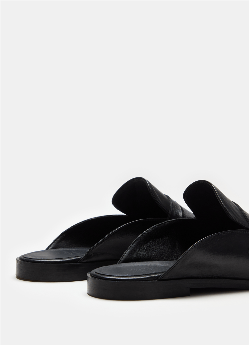 Deri Siyah Loafer Sabot