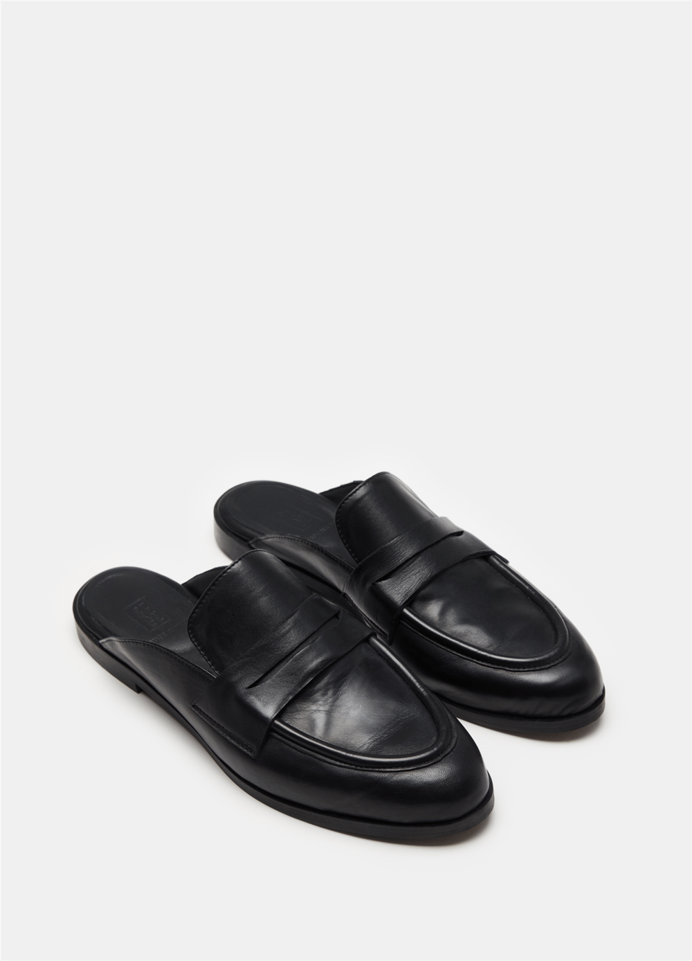 Deri Siyah Loafer Sabot
