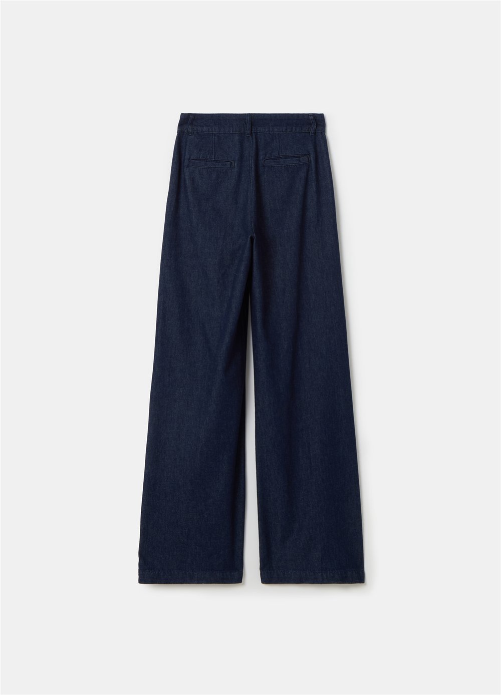 Dökümlü Özel Kesim Bol Paça Kot Pantolon