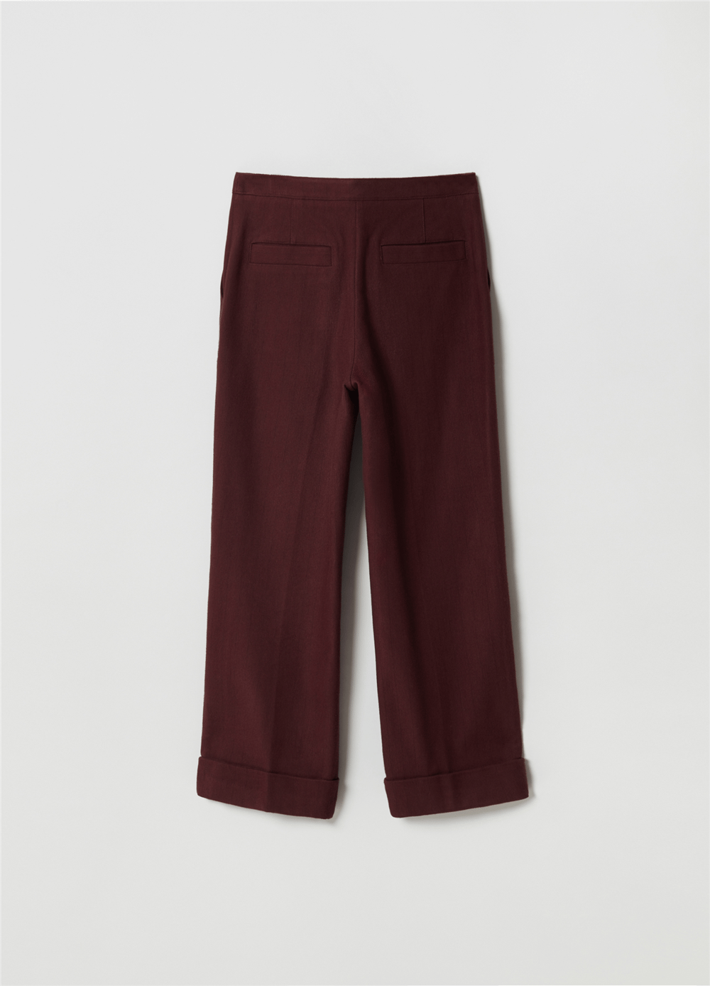 Düz Kesim Bordo Chino Pantolon