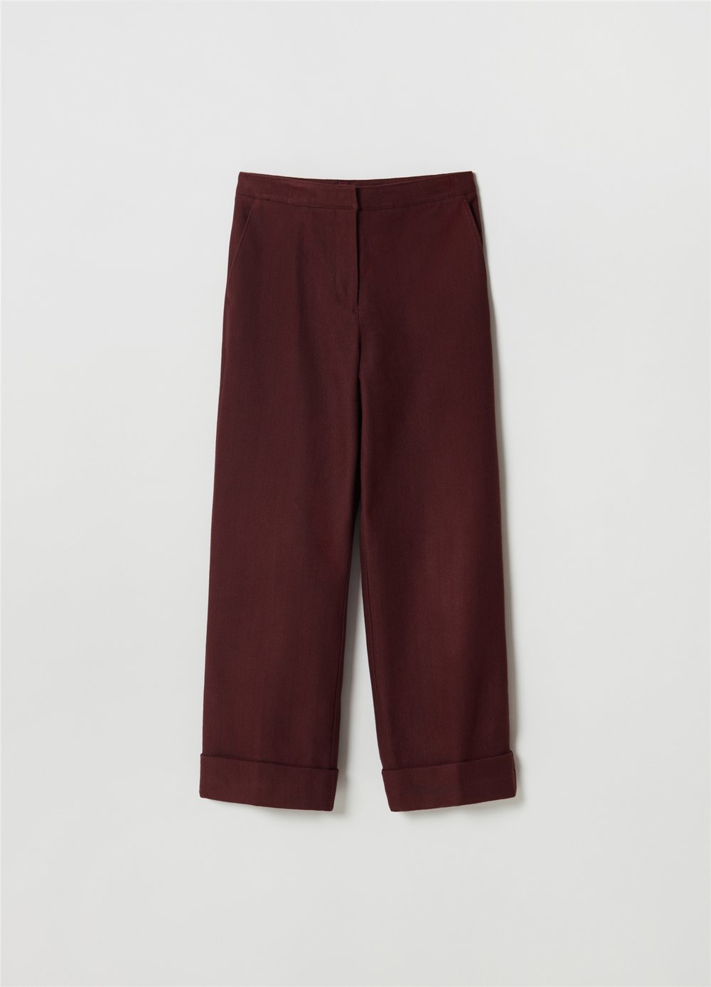 Düz Kesim Bordo Chino Pantolon