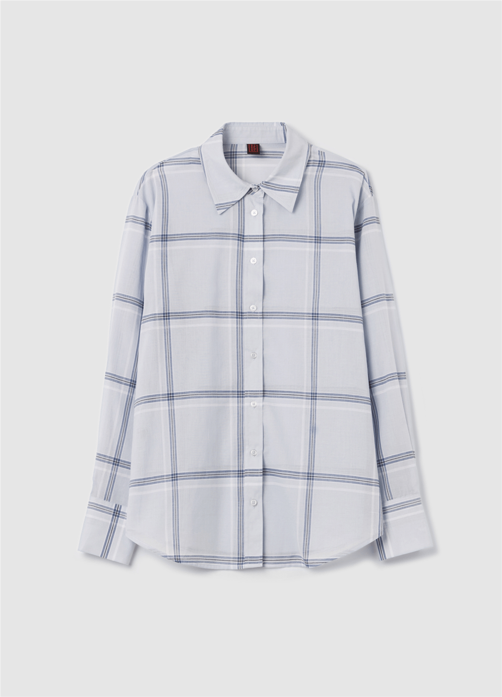 Ekose Desenli Oversize Açık Mavi Gömlek