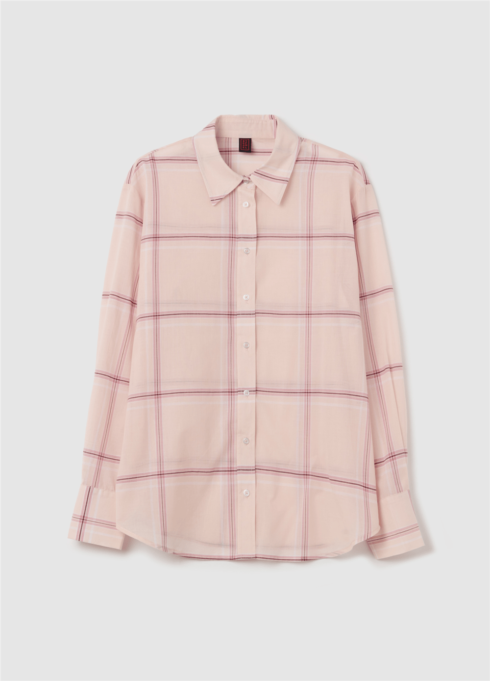Ekose Desenli Oversize Pembe Gömlek