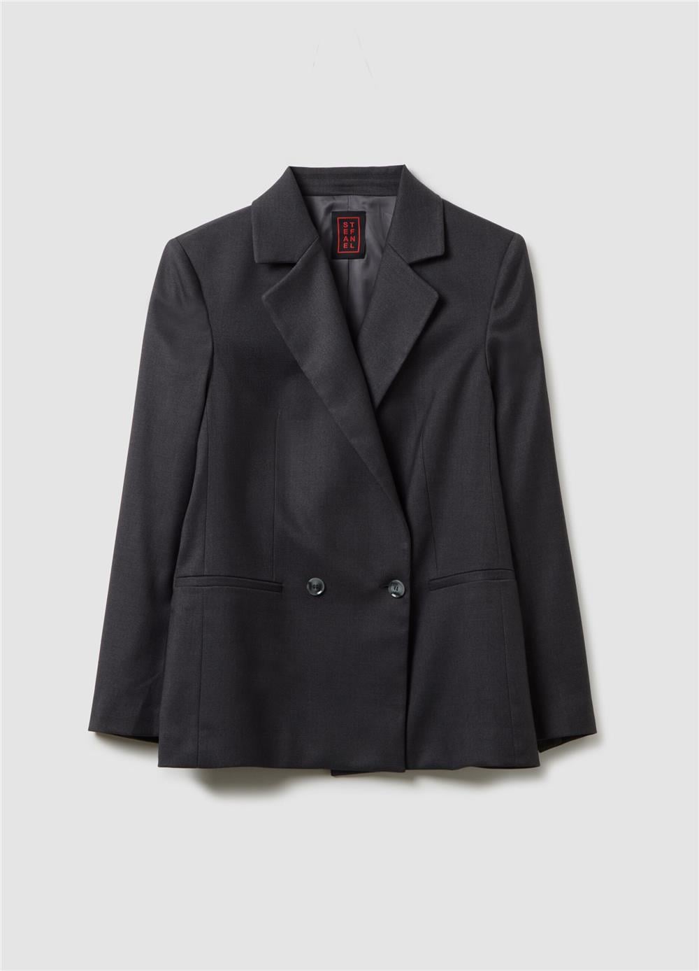 Esnek Kumaş Düz Kesim Blazer Ceket