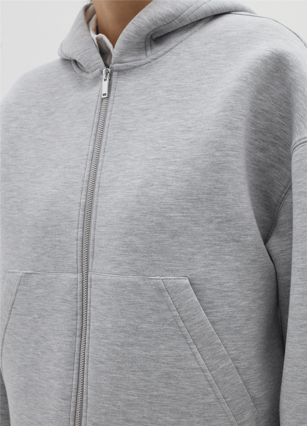 Fermuarlı Ve Kapüşonlu Oversize Hırka