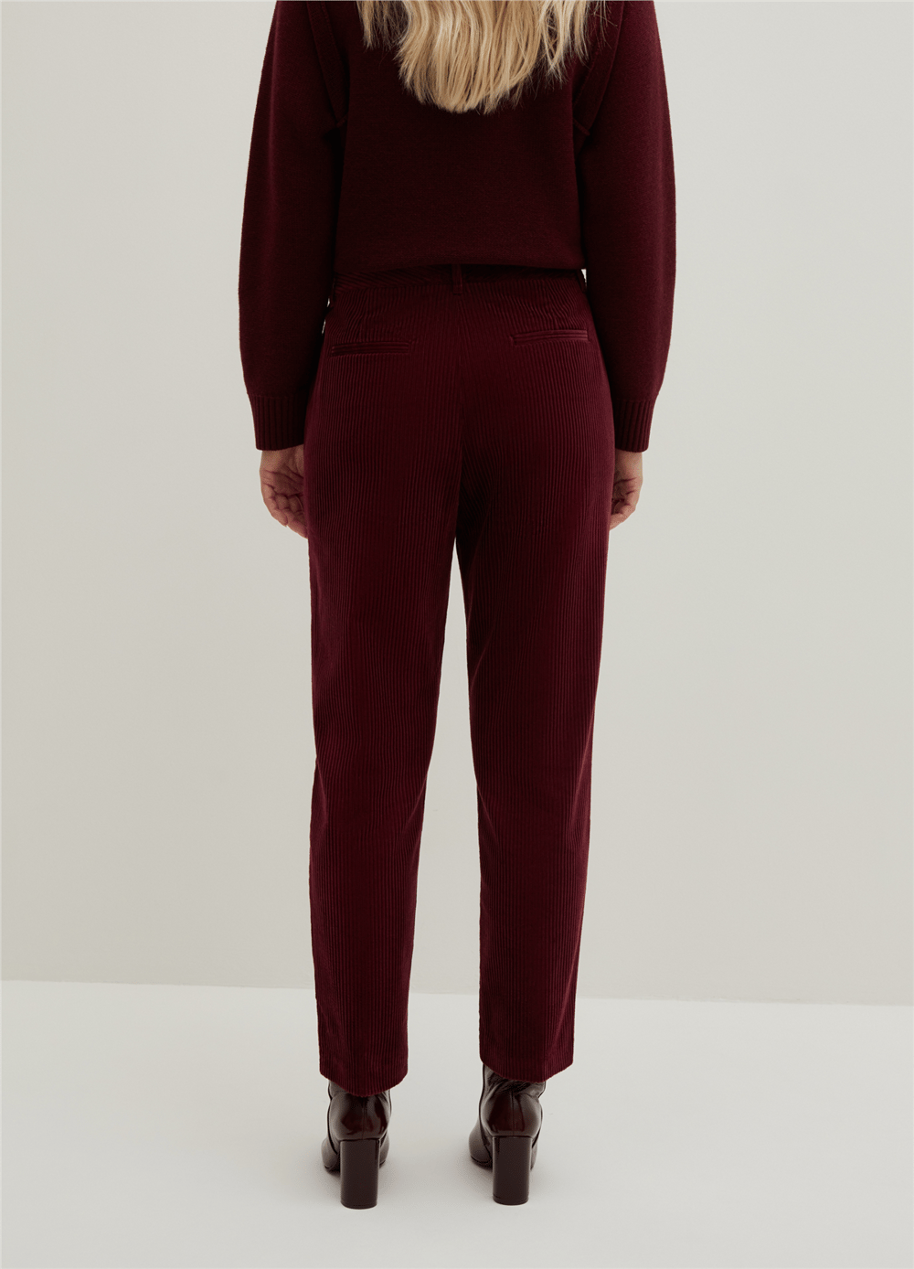 Fitilli Kadife Bordo Chino Pantolon
